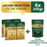 Jacobs Selection Filtre Kahve 250 gr x 4 Adet + Jacobs Gold Çözünebilir Kahve 200 gr - 1 Adet