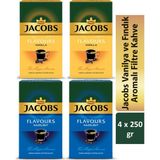 Jacobs Vanilya ve Fındık Aromalı Filtre Kahve Fırsat Paketi 4 x 250 gr - 1 kg