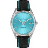 Jacques Lemans JL.50-4S Quartz Deri Siyah Mavi Kadran 10 ATM 34 mm Kadın Kol Saati