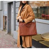 Jacquline Bethany Hakiki Deri Astarlı Unisex Evrak Ve Laptop Çantası