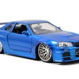 Jada Fast Furious Fits Nissan Skyline GT-R R34 1:24 Scale Blue Diecast Car