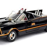 Jada Toys – 98259BK – Batmobil – 1966 Version – figürler – ölçek 1/24 – Siyah/Kırmızı