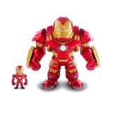 Jada Toys Marvel Figur Hulkbuster & Ironman, Helm zum Öffnen und Schließen, Sammelfiguren, Set, Die-cast, rot, Größe: 6 Zoll Hulkbuster & 2 Zoll Ironman