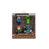 Jada Toys Minecraft figür seti, 4 adet (her biri 6 cm) - Caves & Cliffs'ten Steve Alex Creeper Warden metal figürler, 8 yaşından büyük koleksiyoncular için - 253262001