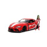 Jada Toys Robotech 1:24 2020 Toyota Supra Döküm Araba w/2.7 inç Miriya Sterling Figür, Çocuklar ve Yetişkinler için Oyuncaklar