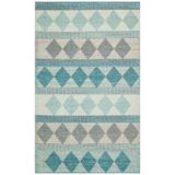 JADE JD 01 BLUE Naturel Kazak Örgü Desenli El Dokuma Örgü Halı, 170 x 240