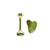 Jade Roller ve Gua Sha %100 Orijinal Yeşim Taşı Yüz Masaj Rulosu