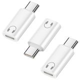 Jadebones 3 Paket USB C - Light-ning Kulaklık Ses Adaptörü Dönüştürücü iPhone 16/15, iPad Pro/Air, MacBook ve Daha Fazlası için (Yalnızca Kulaklık İçin, Ücretsiz), Beyaz