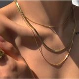 Jadenne Italyan Ezme Snake 3 Lü Set Kadın Kolye Gold Çelik Üzeri Altın Kaplama 2 Sene Garanti Belgeli