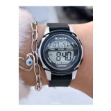 Jaga 32MM Havuz Deniz Kullanım,Işıklı,Takvimli,Kronometreli SİYAH Silikon Dijital SPOR Kadın Kol Saati