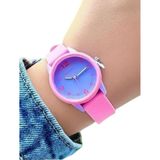 Jaga JL AQ1247-4GJG-D7 640511 7-12 Yaş Pembe Mavi Renkli Silikon Çocuk Kol Saati