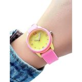 Jaga JL AQ1247-4GKG-2D5A 6511 7-12 Yaş Pembe Sarı Renkli Silikon Çocuk Kol Saati
