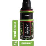 Jagler 150 ml Energy Erkek Deodorant Sprey Pudrasız Yeni Koku ile Uzun Süreli Koruma