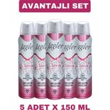 Jagler Kadın Deodorant Sprey 24 Saat Kalıcı Koruma 150 ml 5 Adet Avantajlı Set