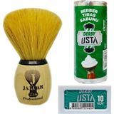 Jaguar 236 Doğal Kıl Tıraş Fırçası, Derby Usta Tıraş Sabunu, 10'lu Derby Usta Jilet, Klasik Tıraş Seti