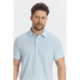Jaguar Erkek BuzMavi Pamuk Karışımlı Çekmeyen Likralı Kumaş Yırtmaç Detaylı SlimFit PoloYaka T-Shirt Buz Mavi 3XL