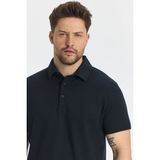 Jaguar Erkek Lacivert Pamuk Karışımlı Çekmeyen Likralı Kumaş Yırtmaç Detaylı Slim Fit Polo Yaka Tişört