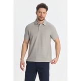 Jaguar Erkek Toprak Pamuk Karışımlı Çekmeyen Likralı Kumaş Yırtmaç Detaylı Slim Fit Polo Yaka Tişört