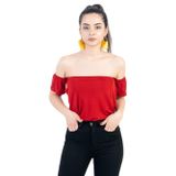 JAHR MARC Crop Fit Kırmızı Straplez Bluz
