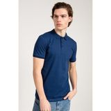 JAHR MARC Erkek Klasik Lacivert Polo Yaka T-Shirt - Sarı