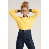 JAHR MARC Yakası Ve Manşeti Baskılı Sarı Kadın Sweatshirt