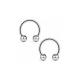 Jaida Moda 316l Cerrahi Çelik 2'li Set 6mm Top Uçlu Gümüş Renk Septum Piercing