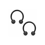 Jaida Moda 316l Cerrahi Çelik 2'li Set 6mm Top Uçlu Siyah Renk Septum Piercing