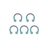 Jaida Moda 316l Cerrahi Çelik Hologram 5li Set Septum Piercing