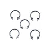 Jaida Moda Cerrahi Çelik Gümüş Renk Sivri Uçlu 8mm Septum Piercing 5'li Set