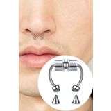 Jaida Moda Gri Mıknatıslı Fake Septum Piercing