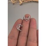 Jaida Moda Gri Sıkıştırma Deliksiz Fake Çelik Kıkırdak Küpe Ear Cuff
