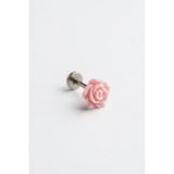 Jaida Moda Gümüş Renk Gül Figürlü Tragus Helix Kıkırdak Çelik Piercing 8mm Kararmaz