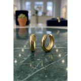 Jaida Moda Kadın Gold Paslanmaz Çelik Oval Halka Küpe 20mm – 5 mm Kalınlık, Kararmaz, Alerji Yapmaz