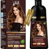Jaja Saç Boyası Şampuanı Karamel 7.7, Erkekler ve Kadınlar İçin, Bitkisel Saç Boyası Şampuanı, Gri Saç Kapatıcı, Sülfatsız, 300 ml