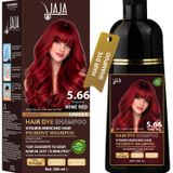 Jaja Saç Boyası Şampuanı Şarap Kırmızısı, Erkekler ve Kadınlar İçin Bitkisel Saç Boyası Şampuanı, Gri Saç Kapatıcı, Sülfatsız ve Vitamin Zenginleştirilmiş, 300 ml