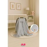 Jaju Baby % 100 Pamuk Gri Renk Fırfırlı Müslin Puset Örtüsü ( Müslin)