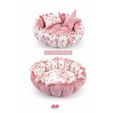 Jaju Baby 3'lü Set Yuvarlak Babynest, Yatak ve Yastık, Oyun Halısı, 120 cm, Çok Renkli