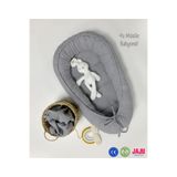 Jaju Baby 4 Kat Müslin Babynest, Gri, Battaniye 3'lü Set