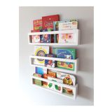 Jaju Baby 40 Cm 3 Lü Beyaz Raf Montessori Kitaplık Çocuk Odası Aksesuar Dekorasyon Mobilya