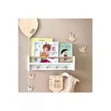Jaju Baby 50 Cm Beyaz Naturel Raf Askılık Montessori Çocuk Odası Aksesuar Dekorasyon