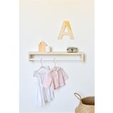 Jaju Baby 50 Cm Tekli Beyaz Naturel Raf Askılık Montessori Çocuk Odası Aksesuar Dekorasyon AHŞAP