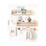 Jaju Baby 60 Cm 2li Naturel Raf Askılık Montessori Çocuk Odası Aksesuar Dekorasyon