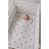 Jaju Baby 80x130 Kırmızı Kalpler (4 Kenar) Beşik Koruma – Montessori Yumuşak Bebek Uyku Koruyucu 80*130 Özel Ölçü