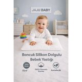 Jaju Baby Antialerjik Bebek Yastığı, Boncuk Silikon Dolgulu, 35x45 cm, Beyaz