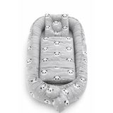 Jaju Baby Babynest Gri Panda Ve Battaniye Yastık 3 Parça Set Lüx Tasarım Nest Anne Yanı Yatak Set