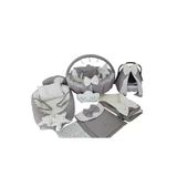 Jaju Baby Babynest Gri Yıldız Tasarım Lüx Oyun Minderi Jaju-babynest 14 Parça Set
