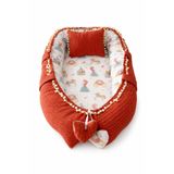 Jaju Baby Babynest Kiremit Örgü ve Müslin Kumaş, Konforlu ve Güvenli Bebek Yatağı