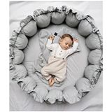 Jaju Baby Babynest Organik Kumaş Gri Açılır - Kapanır Oyun Minderi Jaju-Babynest Bebek Yatağı Bebek Yuvası - Yeşil