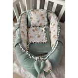 Jaju Baby Babynest Pike Kumaş Ve Poplin Kumaş Ceylan Tasarım Ponponlu 3'lü Jaju-babynest Set