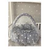 Jaju Baby Babynest Yıldızlı Açılır-kapanır Oyun Minderi Cibinlik Nest Anne Yanı Bebek Yatağı